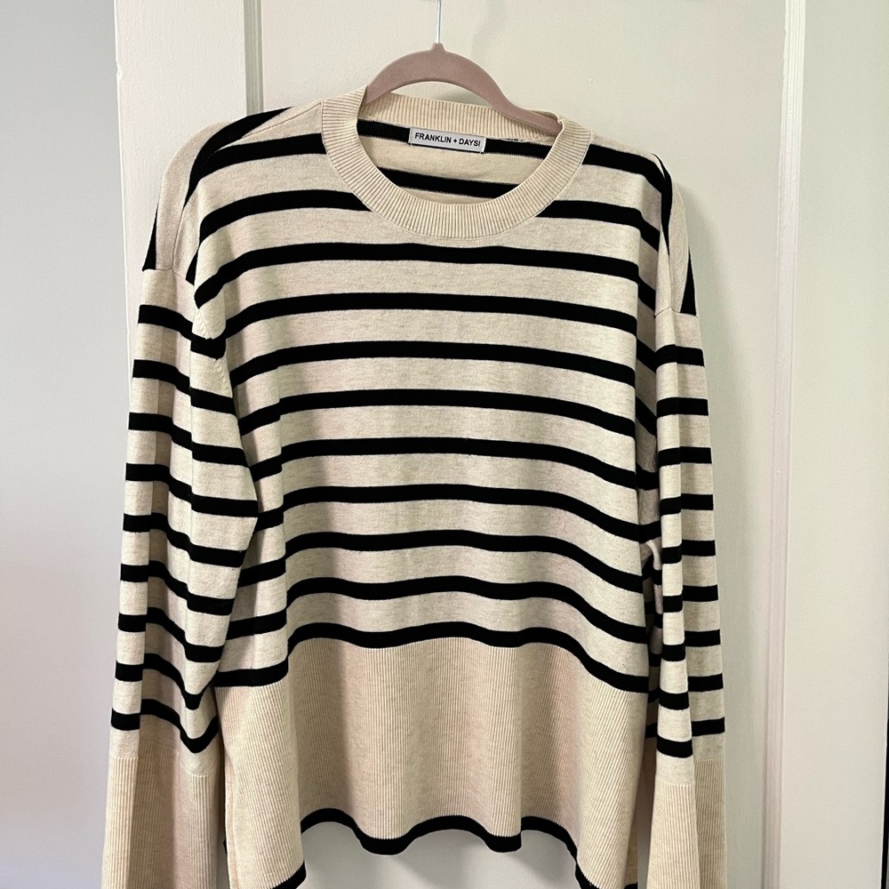 Franklin and Daisy Women's Striped Sweater - Black and Cream